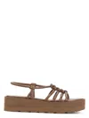 Gianvito Rossi Camel Brown Caged Slingback Sandals In Cuoio
