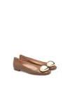 Gianvito Rossi Sphera Leather Ballet Flats In Brown