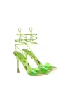 Gianvito Rossi Spice Glass 95 Leather And Pvc Sandals In Green