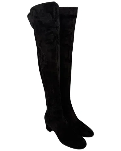 Pre-owned Gianvito Rossi Women's Suede Almond-toe Knee-high Boot (authentic Pre-loved)