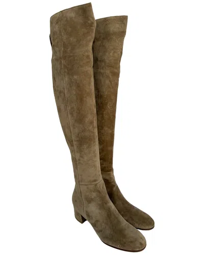 Pre-owned Gianvito Rossi Women's Suede Almond-toe Knee-high Boot (authentic Pre-loved)
