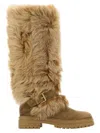 Gianvito Rossi Camel Suede And Fur Maverick Boots