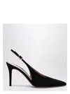 Gianvito Rossi High Suede Slingback With Buckle Detail In Black