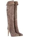 Gianvito Rossi Women's Suede Knee Boot (authentic Pre-loved) In Gray