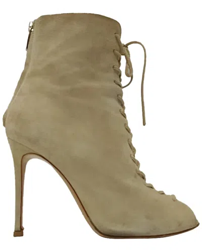 Gianvito Rossi Women's Suede Lace-up Ankle Boot (authentic Pre-loved) In Brown