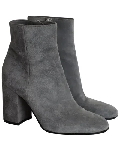 Gianvito Rossi Women's Suede Margaux Block-heel Ankle Boot (authentic Pre-  Loved) In Gray