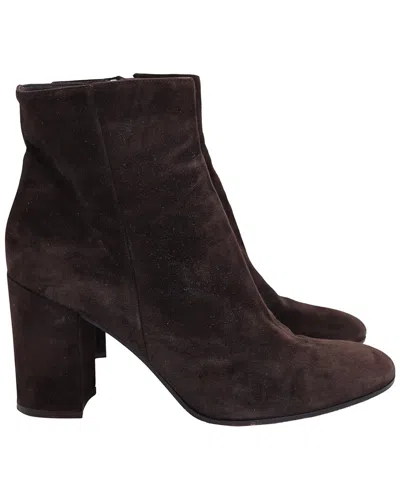Gianvito Rossi Margaux Heeled Ankle Boots In Brown Suede