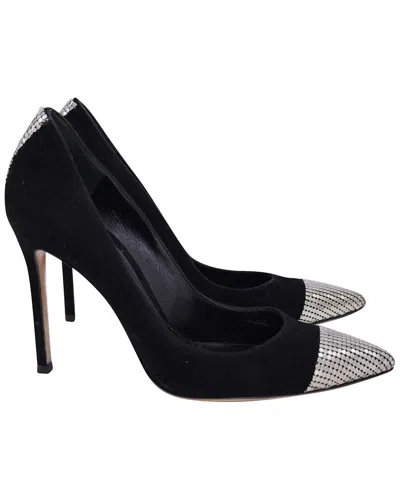 Gianvito Rossi Women's Suede Metal Mesh Cap-toe Pump (authentic Pre-loved) In Multi