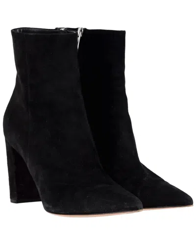 Pre-owned Gianvito Rossi Women's Suede Pointed-toe Ankle Boot (authentic Pre-loved) In Black