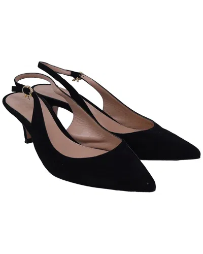 Gianvito Rossi Women's Suede Robbie 55 Slingback Pump (authentic Pre-loved) In Black