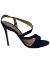 Gianvito Rossi Women's Suede Strappy Heel (authentic Pre-loved) In Black