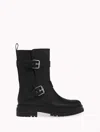 Gianvito Rossi 20mm Thiago Leather Biker Boots In Black