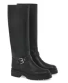 Gianvito Rossi Leather Buckle Lug-sole Moto Boots In Black