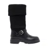 Gianvito Rossi Black Leather And Fabric Thurso Boots