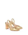 Gianvito Rossi Tivoli 85mm Leather Mules In Gold Tone
