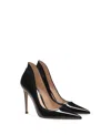 Gianvito Rossi Pointed Lacquered Leather High Heels In Black