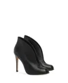 Gianvito Rossi Vamp 105 Calf Leather Peep-toe Ankle Boots In Black Suede