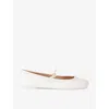 Gianvito Rossi 10mm Carla Soft Leather Ballerina Flats In White
