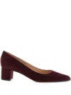 Gianvito Rossi Pointed Toe Block Heel Suede Pumps