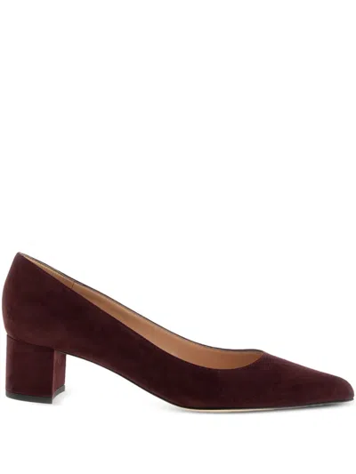 Gianvito Rossi Piper 45 Suede Pumps In Burgundy