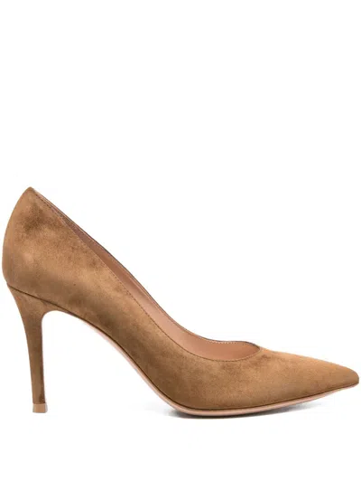 Gianvito Rossi 85mm Gianvito Pointed-toe Suede Pumps In Brown