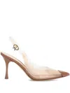 Gianvito Rossi Stylish Cone Heel Pumps With Transparent Design In Multi