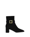 Gianvito Rossi Woman Ankle Boots Black Size 8 Textile Fibers In Black
