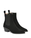 Gianvito Rossi Wylie Suede Western Chelsea Booties In Black