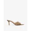 Gianvito Rossi Womens Beige Elle 85 Suede Heeled Mules Eur 42/ 9 Uk In Brown