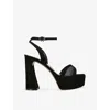 Gianvito Rossi Mesh And Suede Platform Sandals 105 In Black