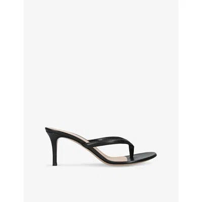 Gianvito Rossi Womens Black Calypso Leather Heeled Sandals Eur 39 / 6 Uk