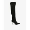 Gianvito Rossi Womens Black Jules Camoscio 45 Suede Thigh-high Boots Eur 39 / 6 Uk