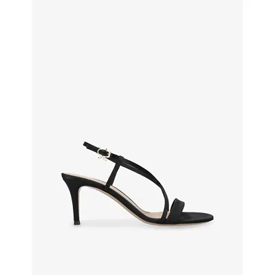 Gianvito Rossi Womens Larisse 70 Satin Heeled Sandals Black Eur 40 / 7 Uk
