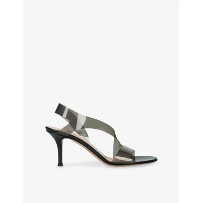 GIANVITO ROSSI WOMENS BLACK METROPOLIS 70 TPU HEELED SANDALS EUR 40 / 7 UK