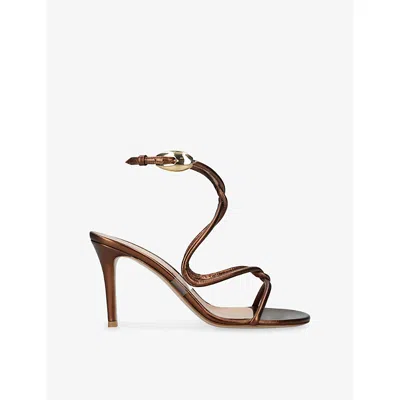 Gianvito Rossi Black Mamba Heeled Sandals 85 In Brown