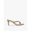 Gianvito Rossi Womens Calypso Suede And Raffia Heeled Sandals Camel Eur 39.5 / 6.5 Uk