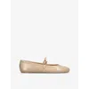 Gianvito Rossi Elegant Leather Ballerinas For Women In Bone