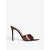 Gianvito Rossi Elle 105 Pointed-toe Plexi Sandals In Burgundy