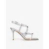 Gianvito Rossi Crystal Fever 105 Pvc And Leather Heeled Sandals In Silver