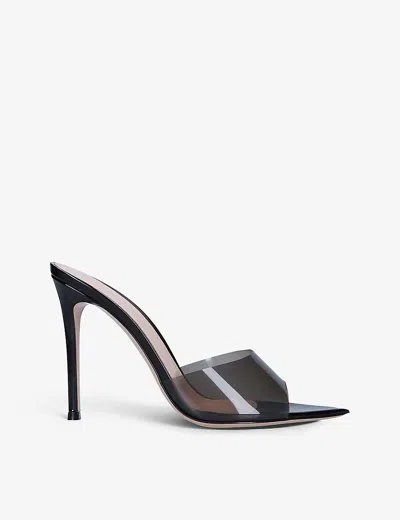 Gianvito Rossi Womens  Elle Leather And Pvc Heeled Mules In Black