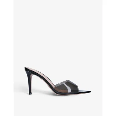 Gianvito Rossi Elle Leather And Pvc Heeled Mules In Black