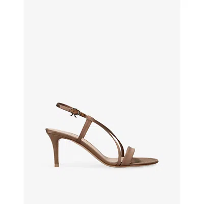 Gianvito Rossi Womens  Larisse 70 Satin Heeled Sandals In Blue