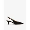 Gianvito Rossi Womens  Robbie Suede Slingback Courts In Black