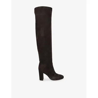 Gianvito Rossi Womens Glen 85 Suede Over-the-knee Boots Brown Eur 37 / 4 Uk