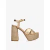 Gianvito Rossi Nappa-raffia Bebe Platform Sandals 70 In Multi