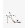 Gianvito Rossi Silver Solid Open Round Toe Heels In Multi