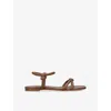 Gianvito Rossi Flat Sole Knotted Straps Sandals In Tan