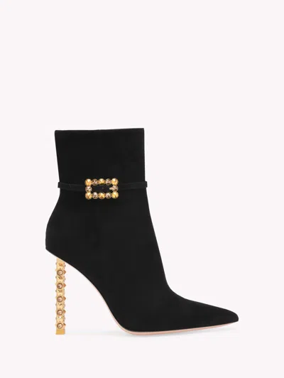 Gianvito Rossi Wonder 105mm Suede Boots In Black Suede