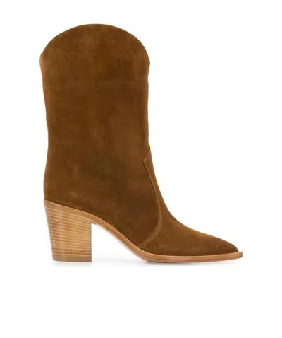 GIANVITO ROSSI WOODEN HEEL COWBOY BOOTS