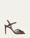 Gianvito Rossi Woven Crepe Ankle-strap Sandals